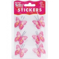 Mont Marte Scrapbooking Stickers - Vellum Butterflies Pink 6pce For Scrapbook Craft