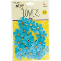 Mont Marte Scrapbooking Flowers - Beaded Fancy Blue 18pce For Scrapbook Craft