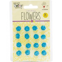 Mont Marte Scrapbooking Flowers - Micro Roses Blue 16pce For Scrapbook Craft