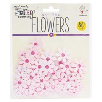 Mont Marte Scrapbooking Flowers - Jewelled Floretes Pink 80pce For Scrapbook Craft