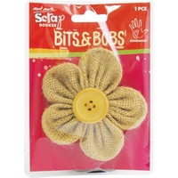 Mont Marte Scrapbooking Bits & Bobs - Burlap Folded Flower 1pce For Scrapbook Craft