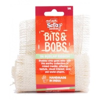 Mont Marte Scrapbooking Bits & Bobs - Burlap Ribbon Roll Cream 1mtr For Scrapbook Craft