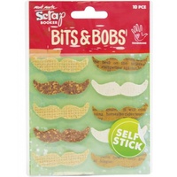 Mont Marte Scrapbooking Bits & Bobs - Mustache K Canvas & Cork 10pce For Scrapbook Craft