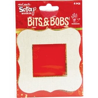 Mont Marte Scrapbooking Bits & Bobs - Frames Small Canvas & Jute 4pce For Scrapbook Craft