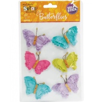 Mont Marte Scrapbooking Butterflies - Beaded French Carnival 6pce For Scrapbook Craft