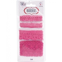 Mont Marte Scrapbooking Borders - Crochet Trims Strawberry Fields 2mt For Scrapbook Craft