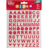 Mont Marte Scrapbooking Alpha - Glitter Stickers Strawberry 2 Sh 146pce For Scrapbook Craft