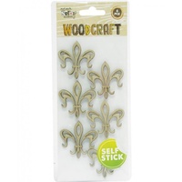 Mont Marte Scraping Woodcraft - Chipboard Fleur-de-lis 6pce For Scrapbook Craft