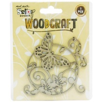 Mont Marte Scraping Woodcraft - Chipboard Garden Butterflies 1pce For Scrapbook Craft