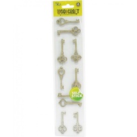 Mont Marte Scraping Woodcraft - Chipboard Key Assortment 10pce For Scrapbook Craft