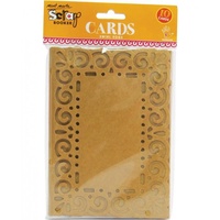 Mont Marte Scraping Cards - Kraft Swirl Edge Cards 10pce