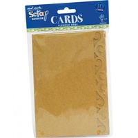 Mont Marte Scraping Cards - Kraft Flourish Edge Cards 10pce