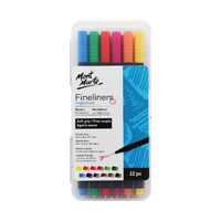 Mont Marte Fine Liner Colour Marker Pens, Soft Grips 12pce Detailing