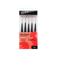 Mont Marte Mini Detailer Taklon Paint Brush Set 5pce, Easy Grip Handles