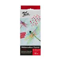 Mont Marte Watercolour Paints 12pce x 12ml high quality pigments and rich