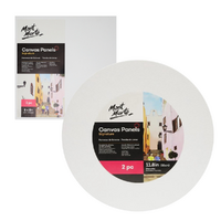 Mont Marte Canvas Panels 4pce, 20cm Square & 30cm Circle Art Boards Set