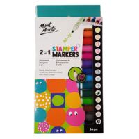 1pce Mont Marte Kids 2 in 1 Stamper Markers 14pce Creative Stamp Craft Set