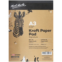 1pce Mont Marte Signature Kraft Recycled Paper Pad A3 & A4 50 Sheet 115gsm