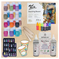 Resin Art Pouring Kit with Epoxy, Pigment Dye, Glitter & Wood 60cm Board DIY Square