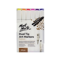 Mont Marte Dual Tip Art Markers 12pce Alcohol Based Ink