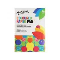Mont Marte Coloured Paper Pad A4 with 120 Sheets 70gsm 6 Vibrant Colours