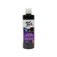 Mont Marte Pouring Acrylic 240ml - Lamp Black for Fluid Art