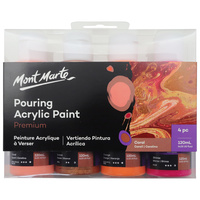 Mont Marte Pouring Acrylic 120ml 4pc - Coral for Fluid Art