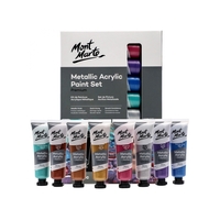 Mont Marte Metallic Acrylic Paint Set 8pce x 36ml, Artist Gift Pack