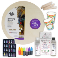 Resin Art Pouring Kit with Epoxy, Pigment Dye, Glitter & Wood 30cm Board DIY