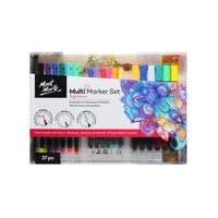 Mont Marte Multi Marker Set 37pce, Fineliners, Brush Tip Pens & A4 Pad