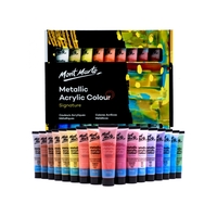 36pce Mont Marte Metallic Acrylic Paint Gift/Artist Set 36ml Tubes