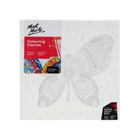 Mont Marte Colouring In Canvas Butterfly #2 30cm Stretched Frame DIY Painting