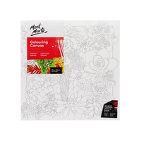 Mont Marte Colouring Canvas Succulents Painting 30cm Garden Theme