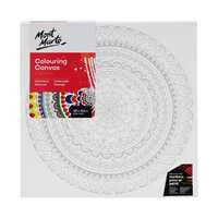 Mont Marte Colouring Canvas 30x30cm Mandala Design B Draw, Colour or Paint