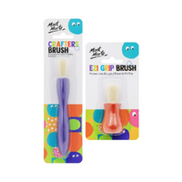Pair of Mont Marte Crafters Paint Brush Set with Ezi Silicone Grip for Kids