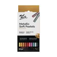 Mont Marte Metallic Soft Pastels 10pce Rich Pigment, Blending Art 