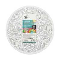 Mont Marte Colouring In Canvas Mandala Sun 30cm Stretched Frame Round Circle