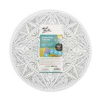 Mont Marte Colouring In Canvas Mandala Shapes 30cm Stretched Frame Round Circle