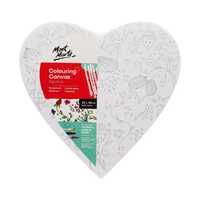 Mont Marte Colouring In Canvas Spring Flowers 30cm Stretched Frame Heart Shape