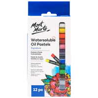 Mont Marte Water Soluble Oil Pastels 12pce, High Pigment Colours