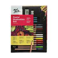 Mont Marte Colour Pastel Illustration Set 37pce Charcoal, Pencils & Paper Kit
