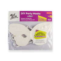 Mont Marte Half Butterfly DIY Party Face Masks 4pce Painting Paper Mache Kids