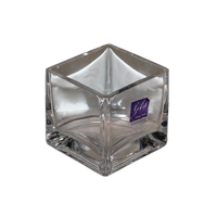 7cm Square Modern Glass Vase, Great for Home, Restaurants, Cafes