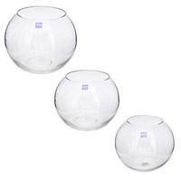1pce Round Glass Fish Bowl, Display Fighter Fish and Plants, Home Decor