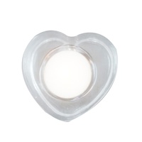 4pce x Glass Heart Tea Light/T-Light Holders - 7cm x 3cm. Wedding & Home Decor