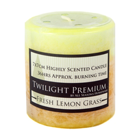 Twilight Premium 7x7cm Pillar Candle - Fresh Lemon Grass