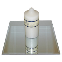 1pce Square Mirror Plate with Beveled Edge, Table Display/Candle Holder