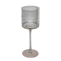 1pce 9x25cm High Steamed Modern Glass Candle Holder, Great for all Candle Sizes
