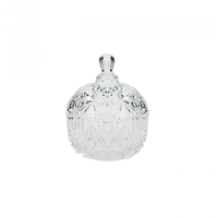 1pce Glass Jar, Etched Design Candy Jar (10.5x14.5cm)