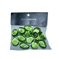 100g Pack Green Olive Shaped Deco Beads 30mm x 25mm Acrylic